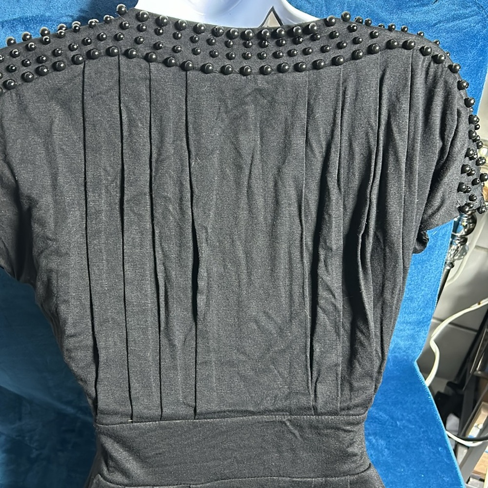 Twelve by twelve Elegant Black Dress with Beaded Accents (without belt ) - Picture 11 of 12